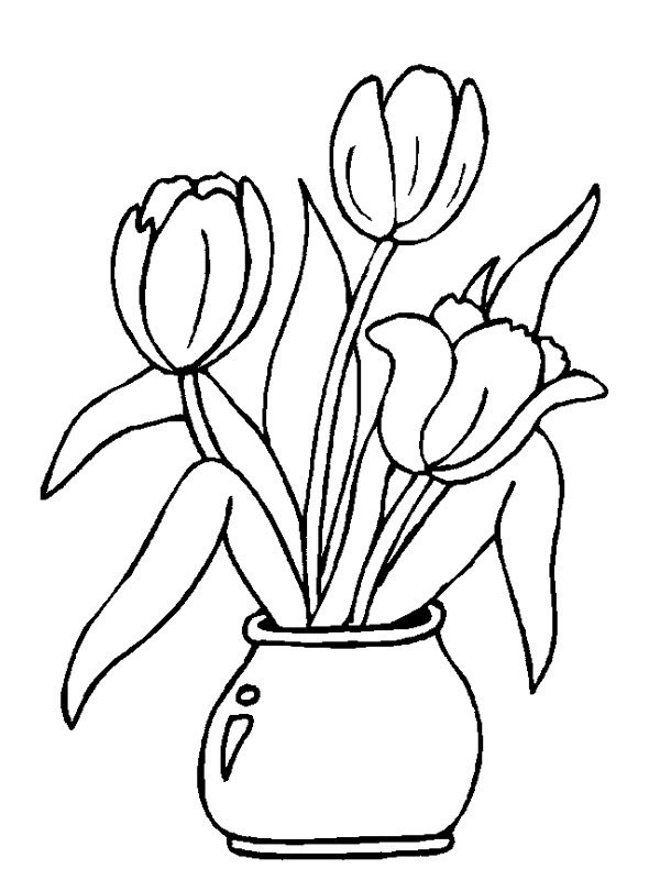 Tulipánok vázában Kifestő