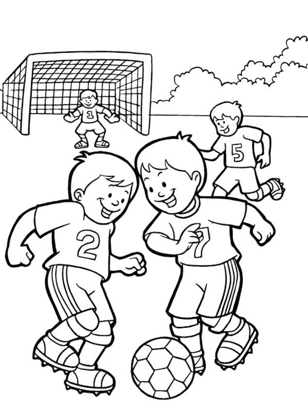4 kisfiú focizik Kifestő
