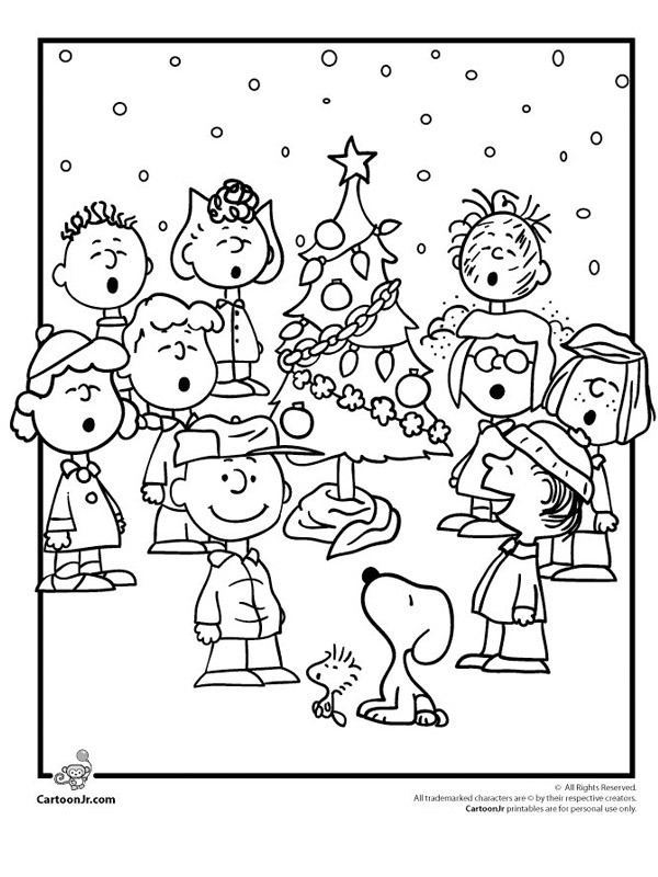 Gyerekkórus a karácsonyfa körül Kifestő