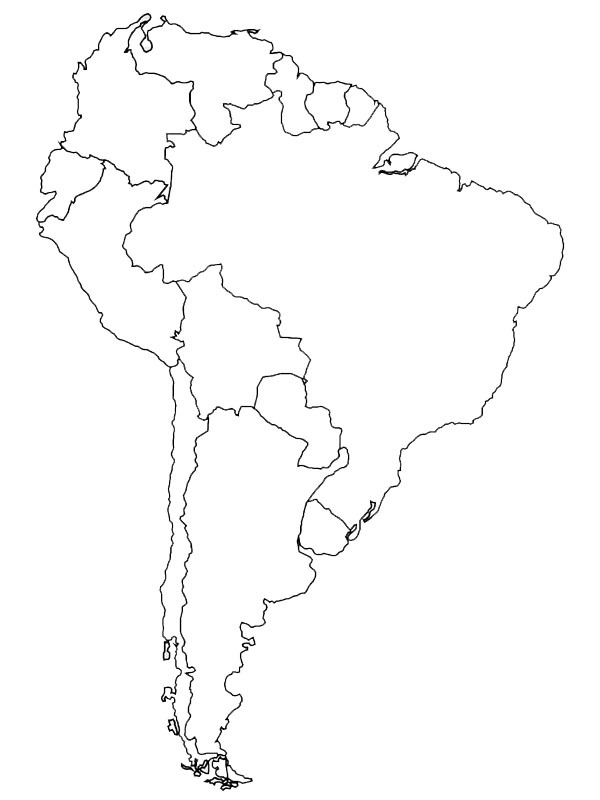 Dél-Amerika Térkép Kifestő