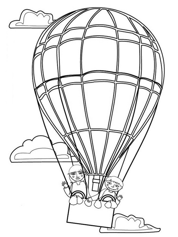 Hőlégballon a levegőben Kifestő